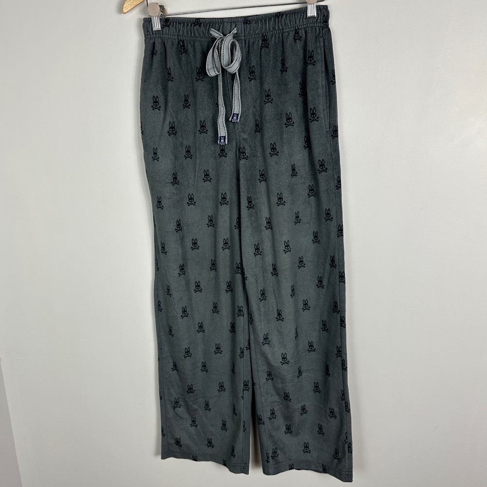 Psycho Bunny Grey Fleece Pants Mens Size‎ Small Loungewear Sweatpants Cozy Sleep